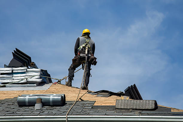 Professional Gutter Installation technician working in Lovilia, IA